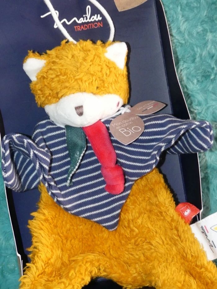Doudou plat renard coton bio Mailou 🦊 Neuf - photo numéro 2