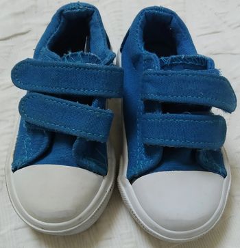 Freemouss petites baskets tissus bleu scratch