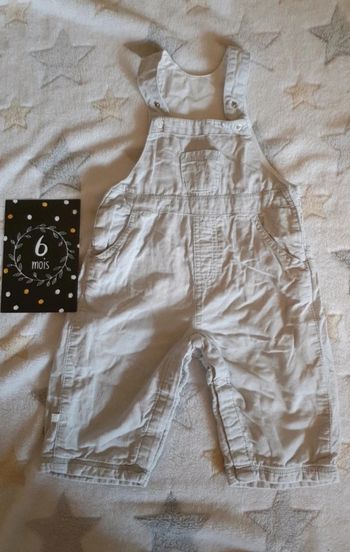 Salopette velours grise clair garçon hiver