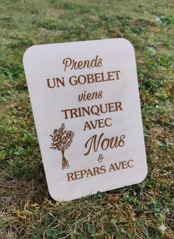 Pancarte mariage bois 