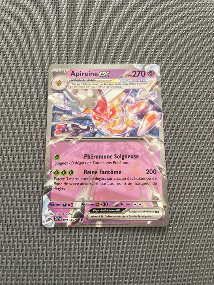 Carte Pokémon Apireine EX Teracristal 096/197 Flammes Obsidiennes FR - photo numéro 2
