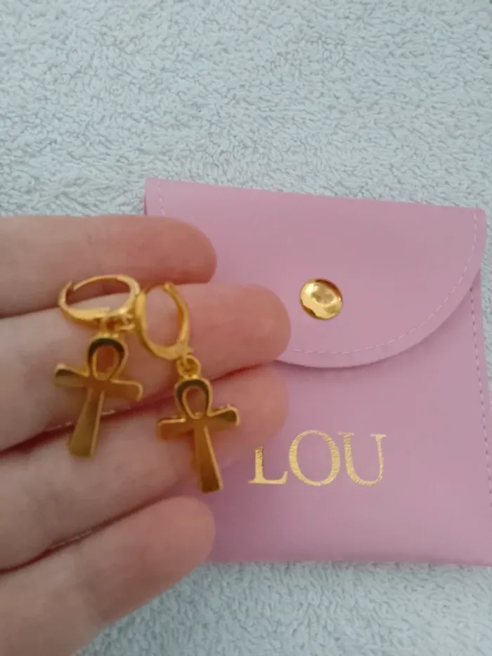 Boucles d'oreilles Lou, croix Egyptiennes - photo numéro 2
