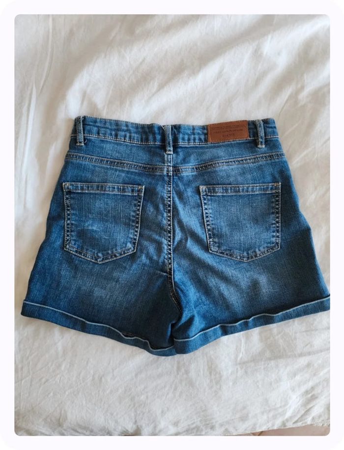 Short en jean coton boutonné Camaieu - photo numéro 3