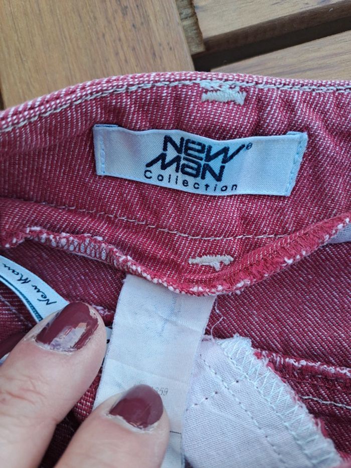 Jupe en jeans rouge/framboise taille 38 - photo numéro 3