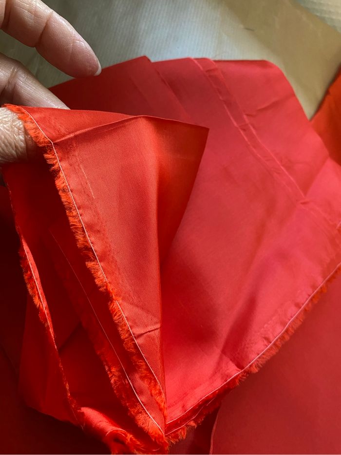 Lot de 3 coupon s de tissu rouge - photo numéro 2