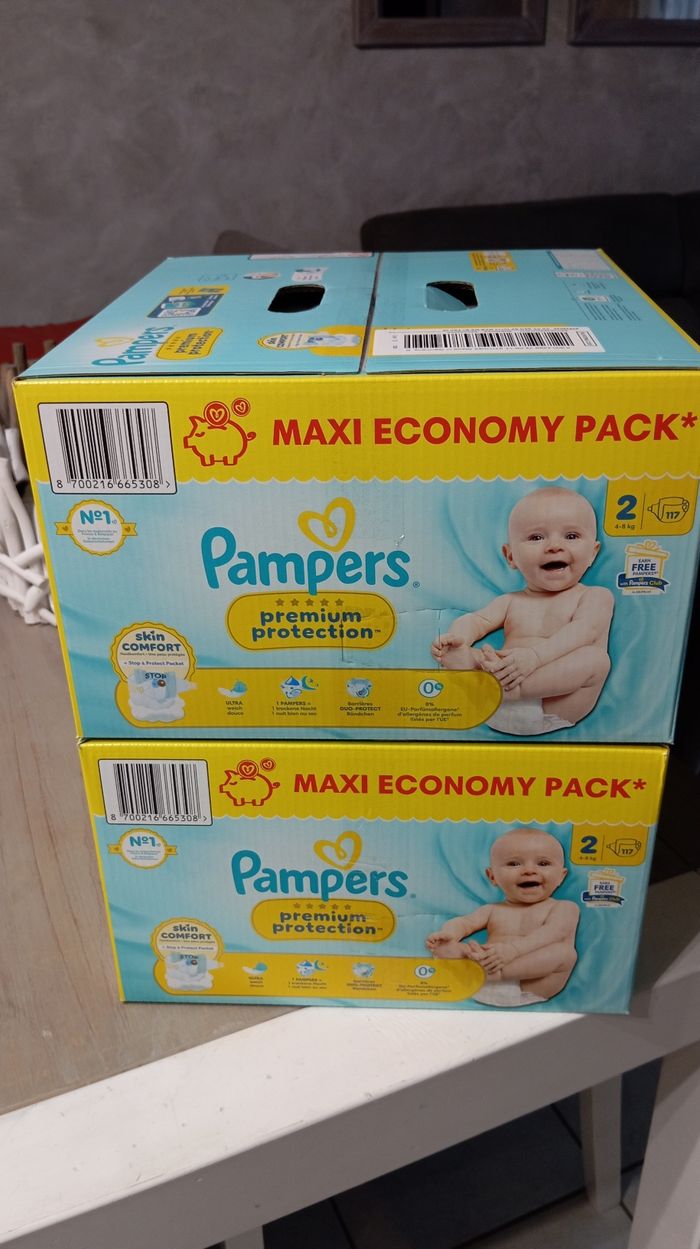 2 maxi pack Pampers premium protection taille 2 neuf