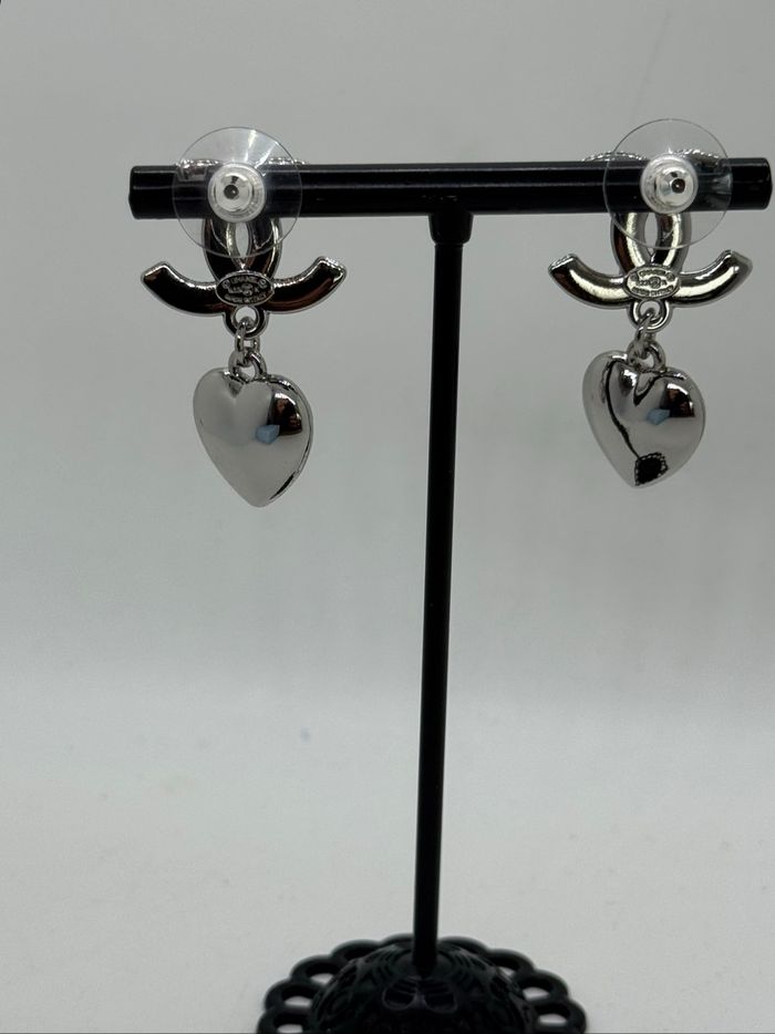 Boucles d’oreilles pendantes argenté zircon rose - photo numéro 7