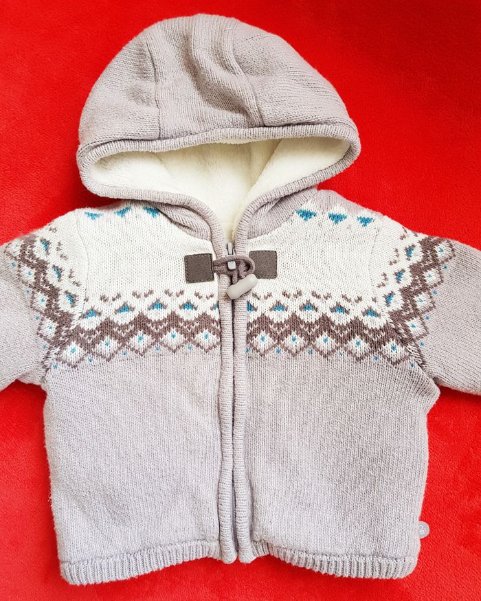 💙 Gilet fourré à capuche - Obaibi - 3 mois 💙 - photo numéro 2