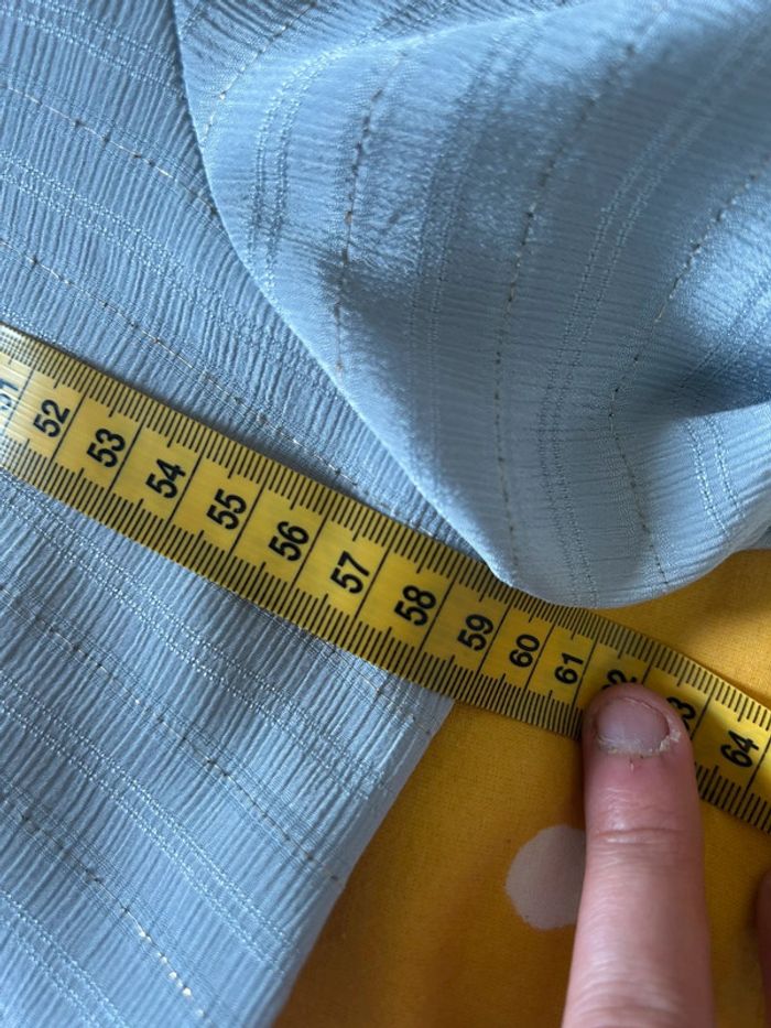 Chemisier manches longues vintage bleu clair avec noeud - taille 3 40/42 made in France - photo numéro 9