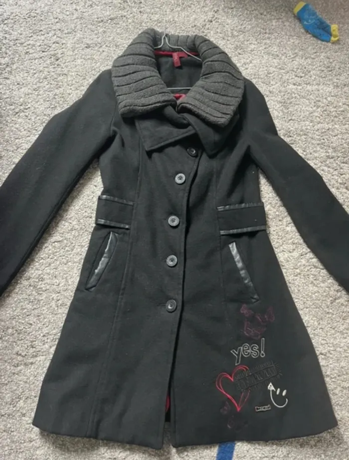 Manteau long desigual taille 38