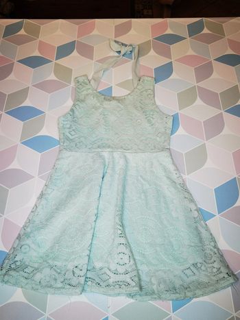 D3205 - robe verte fille 2 ans