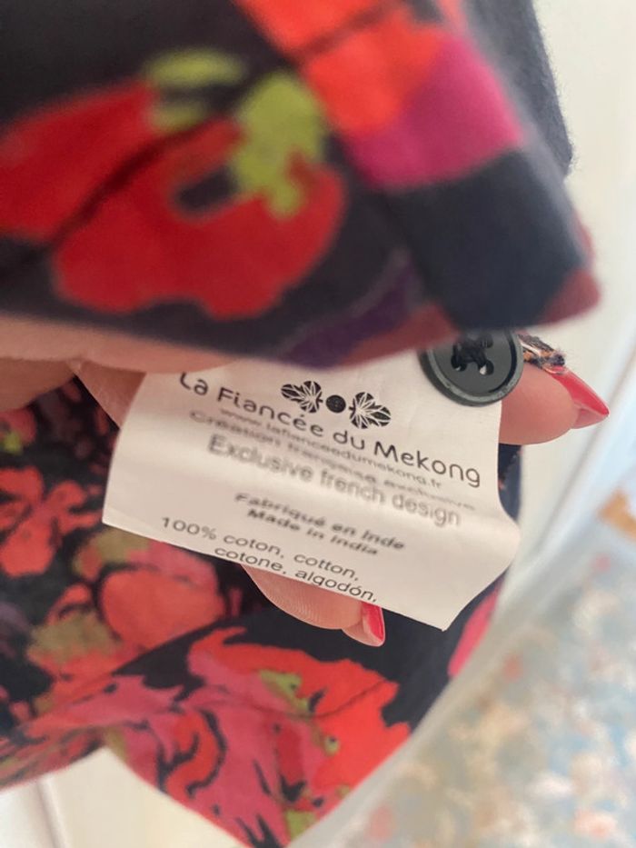 Robe fiancée du Mékong noir et rose - photo numéro 5