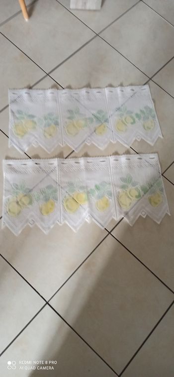 Lot de 4 rideaux imprimes citron