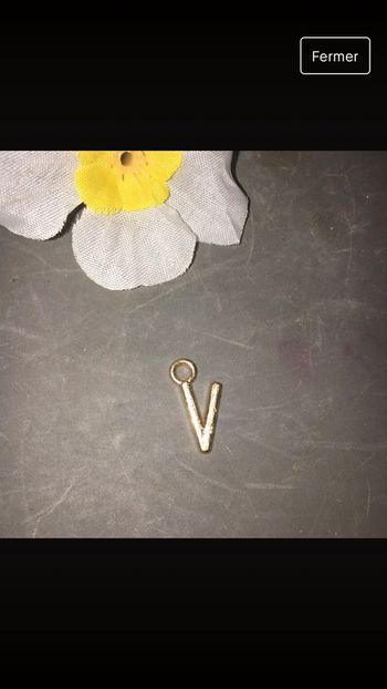 pendentif fantaisie et métal doré lettre de l'alphabet ou autre