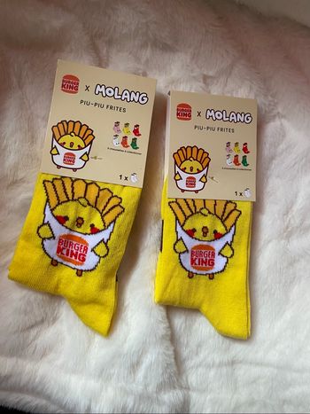 Lot de deux paires de chaussettes Molang Burger King Taille: 29-32