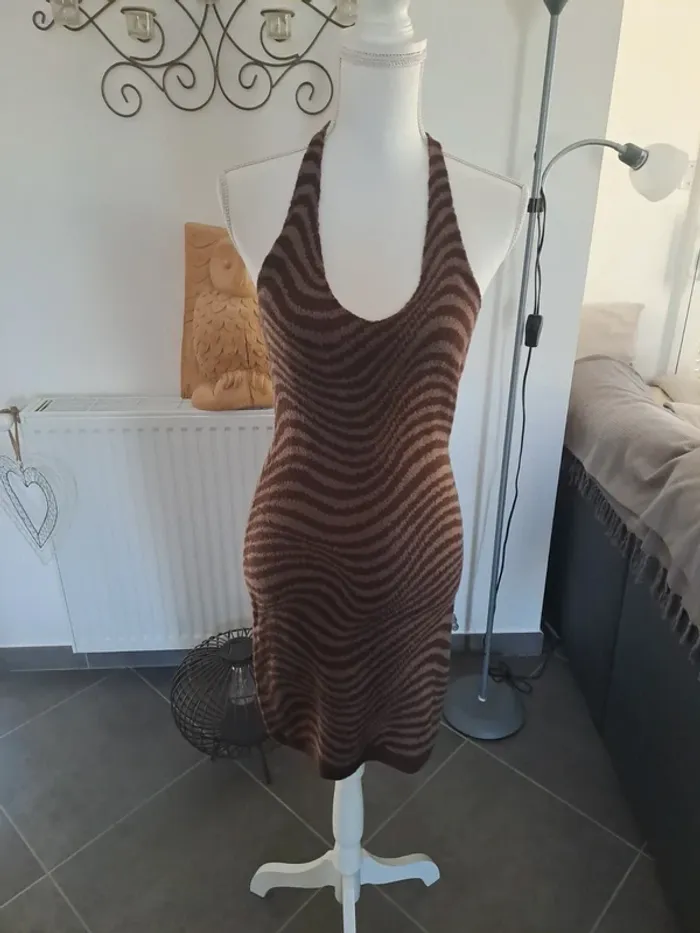 Robe courte marron