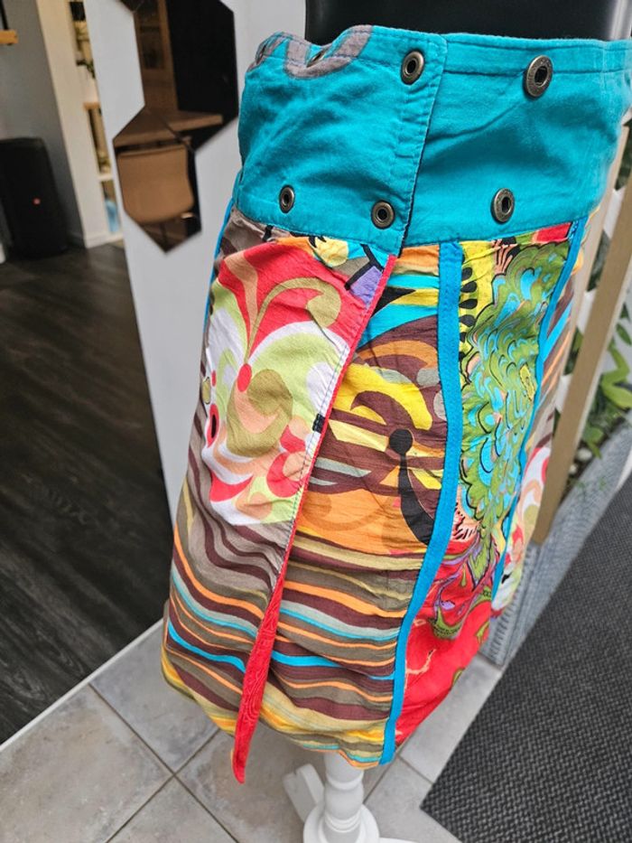Jupe porte feuille réversible multicolore taille unique - photo numéro 9