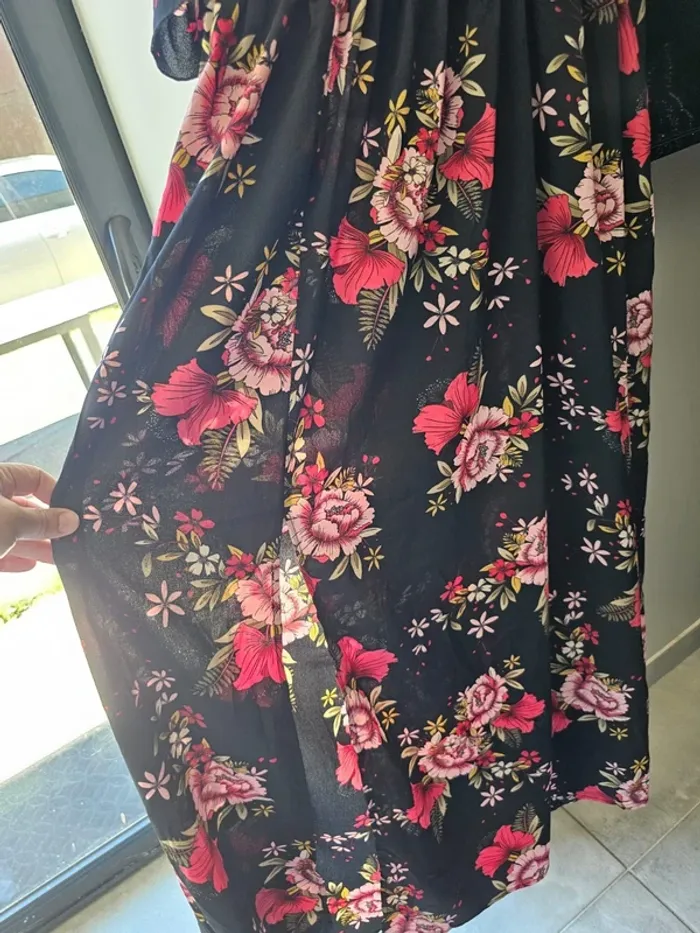 Robe longue fleurie fendu femme grande taille 48 - photo numéro 6