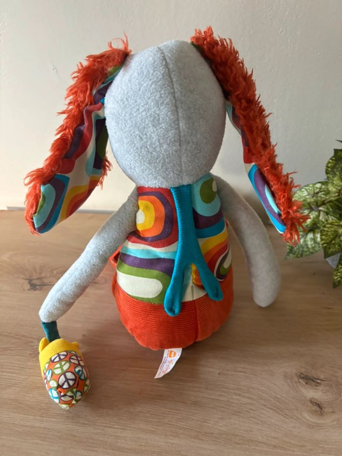Doudou peluche eveil grelot Antoine le chien ebulobo - photo numéro 3