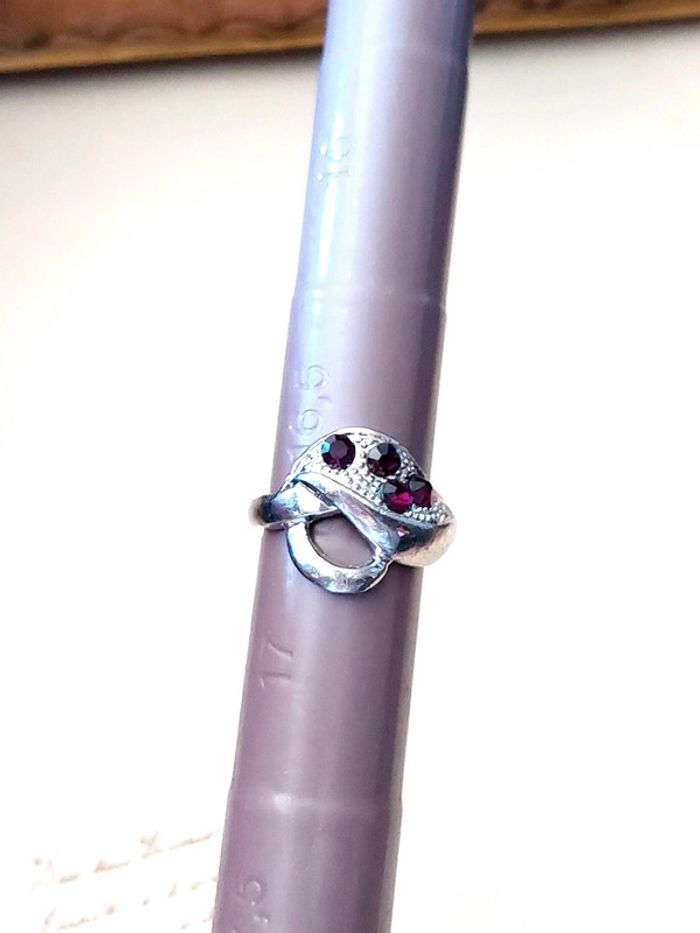 Bague taille 52 neuve strass violet - photo numéro 7