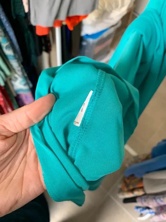 Robe longueur midi vert d'eau Mango taille S - photo numéro 15