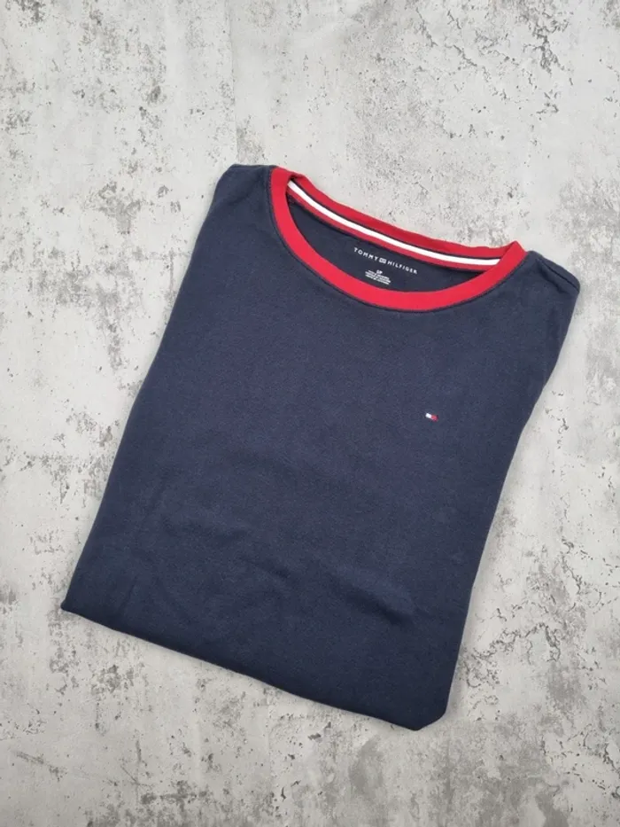 Sweat bleu marine Tommy Hilfiger – Taille S Femme (mesures en photos)