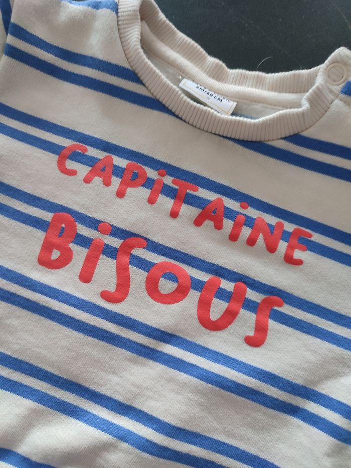 Sweat capitaine bisous bébé 6 mois tape à l'oeil - photo numéro 2