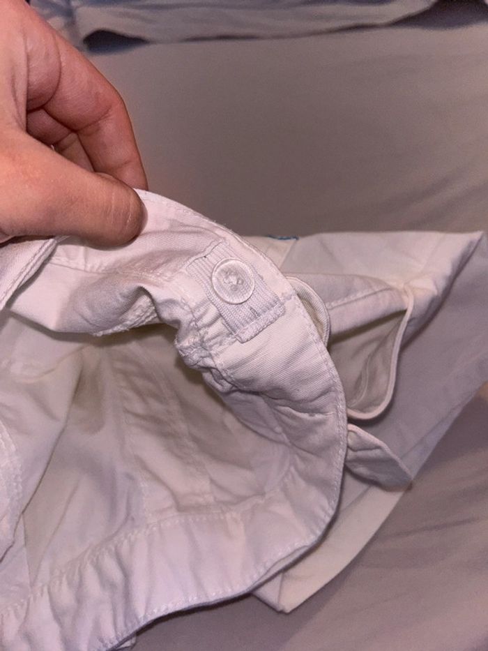 Short ajustable blanc noeud plage vagues - photo numéro 5