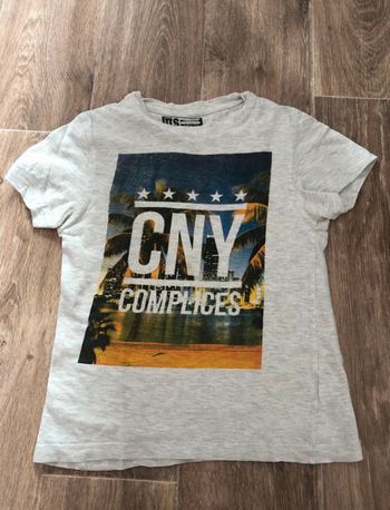 T-shirt gris clair chiné avec motif Miami complices eagle 12 ans