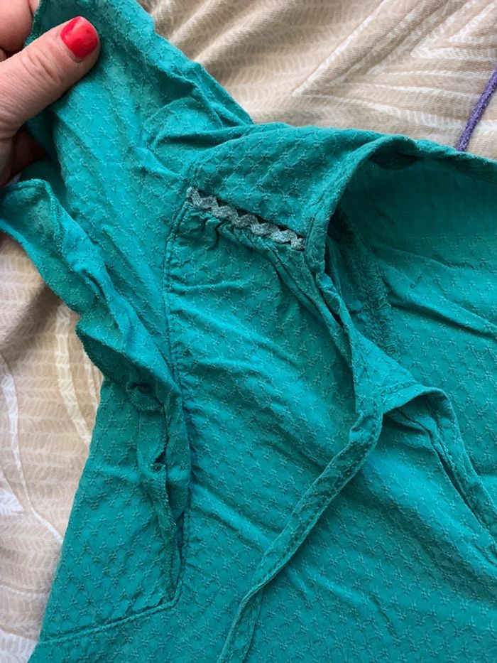 Blouse verte cache-cache - photo numéro 3