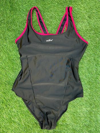 Maillot de bain 1 pièce natation dos croisé - noir et rose - swind taille L