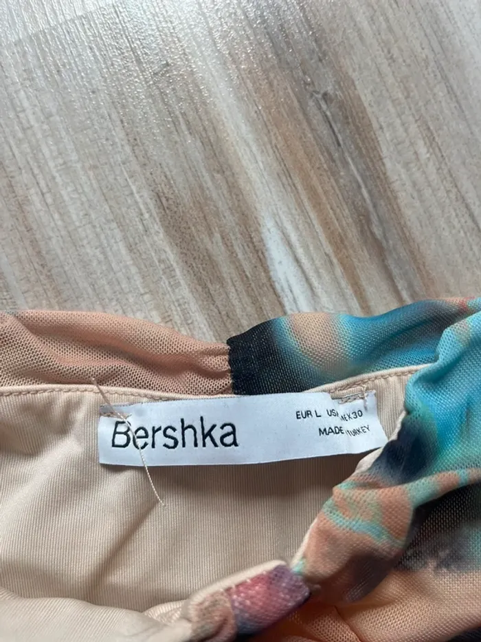 robe courte drapée tulle bershka taille L - photo numéro 2