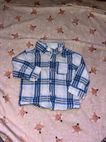 Chemise manches longues 6 mois bleue