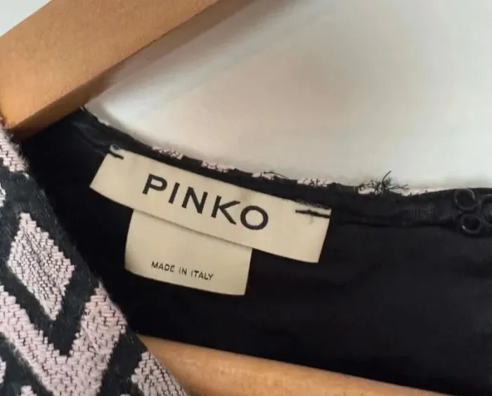 Robe Pinko femme en coton rose et noire taille 40 parfait état - photo numéro 5