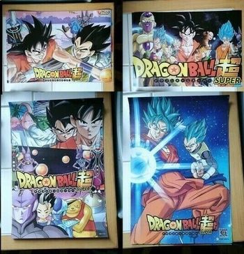 Lot 4 Posters Dragon Ball Z Super Goku Vegeta DBZ Saiyan god DBS Beerus rare