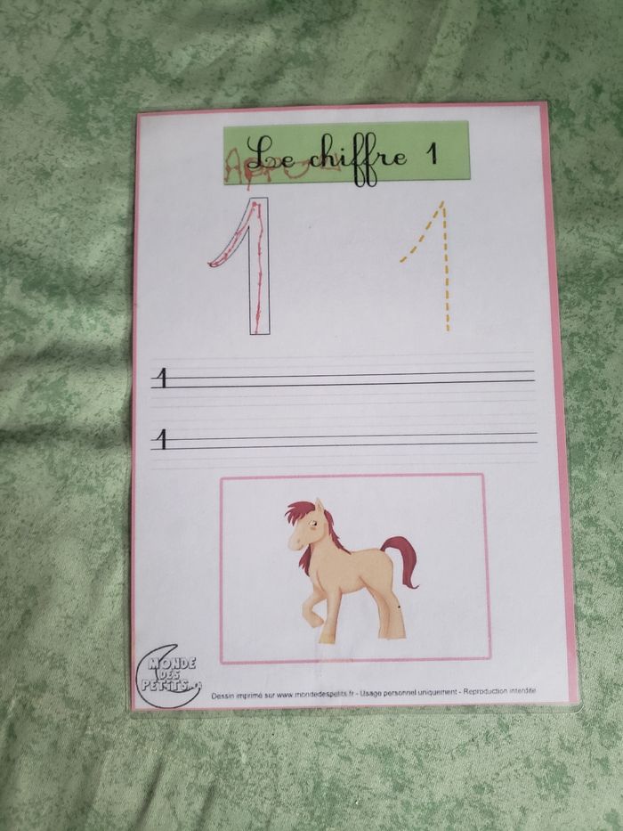 Fiches d'apprentissage chiffres