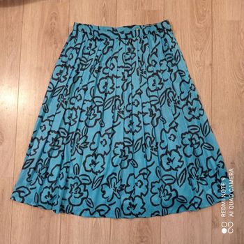 Jupe bleue à fleurs vintage t38/40