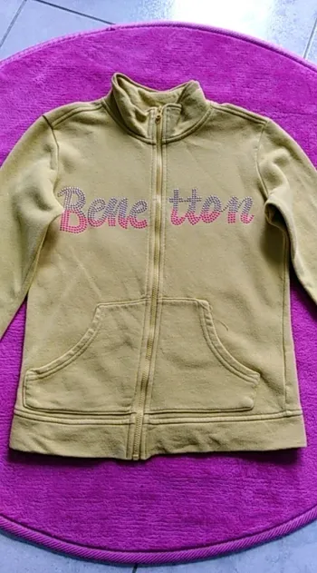 Gilet zippé moutarde Benetton 8/9 ans