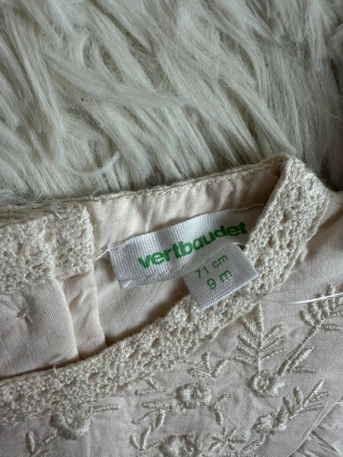Blouse blanche Vertbaudet taille 9 mois - photo numéro 3