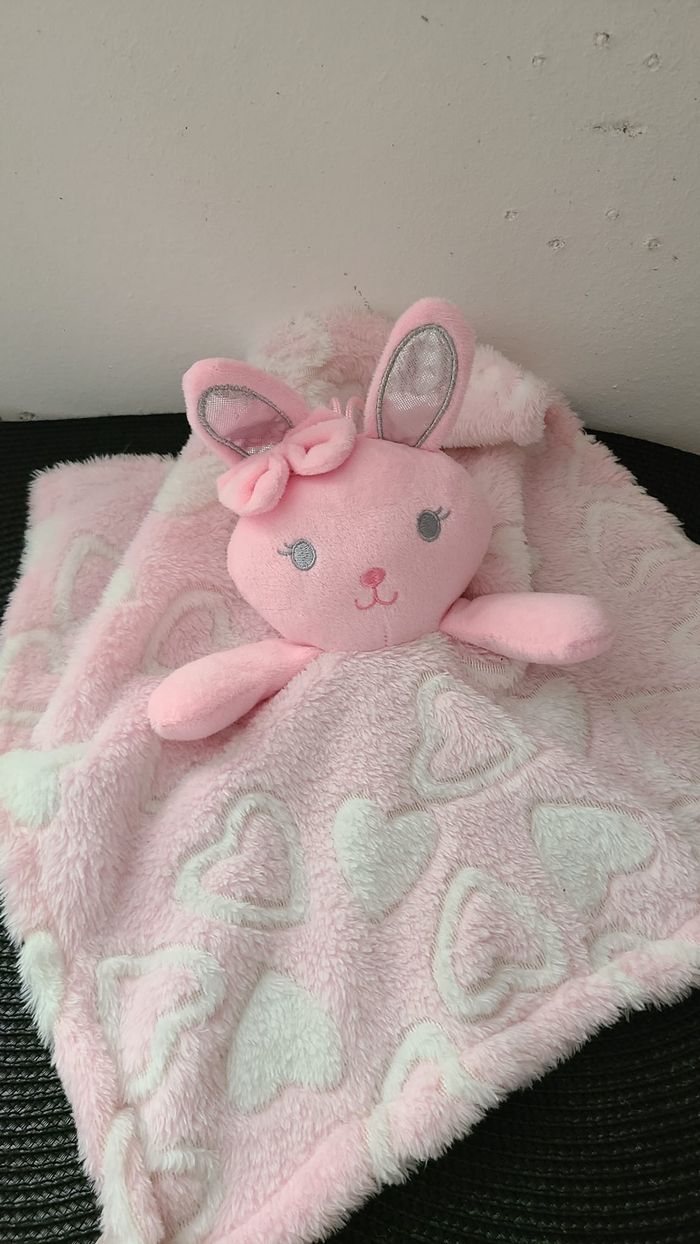 Doudou plat Lapin rose RODADOU - photo numéro 3