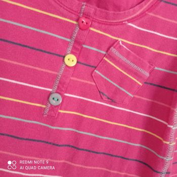 T-shirt rose à rayures 4ans