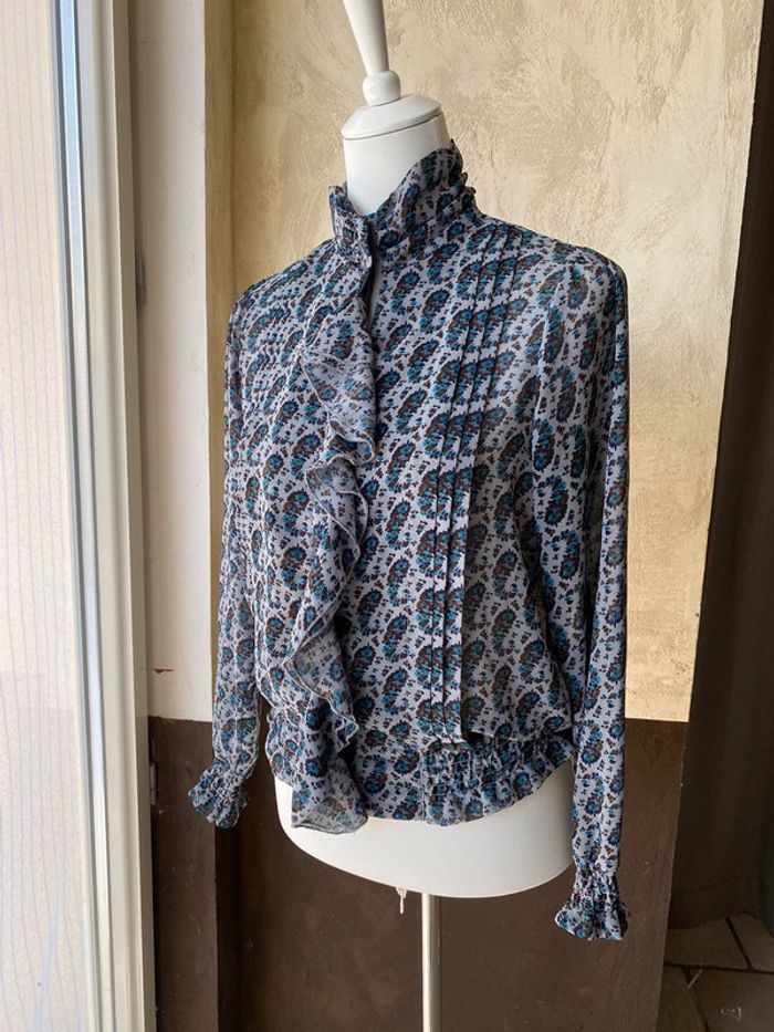 Blouse à motifs volanté Rivière de Lune M - photo numéro 4