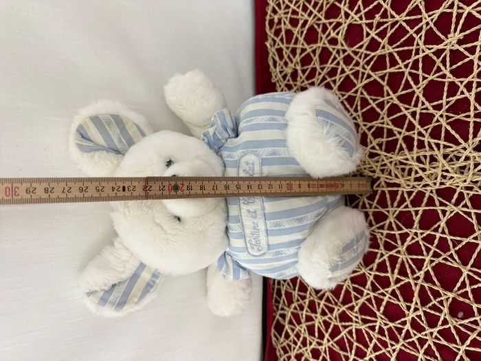 TARTINE ET CHOCOLAT Souris Doudou Peluche Et Tissu Rayé - photo numéro 3