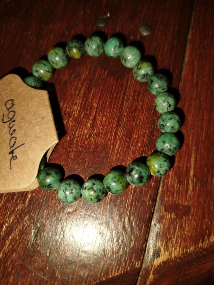 Bracelet agate mousse 8 mm