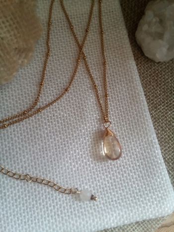 Collier bohème goutte de champagne
