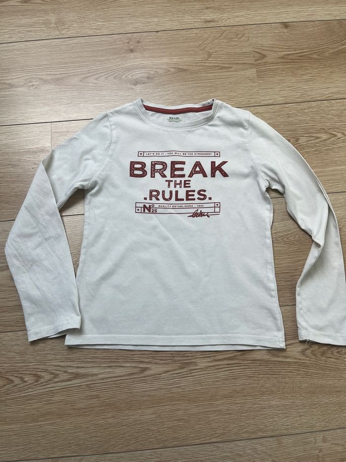 T-shirt Kiabi beige et bordeaux break the rules - photo numéro 3