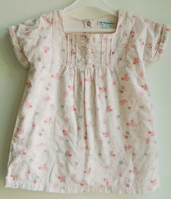 Robe en velours T 9 mois "Vertbaudet"