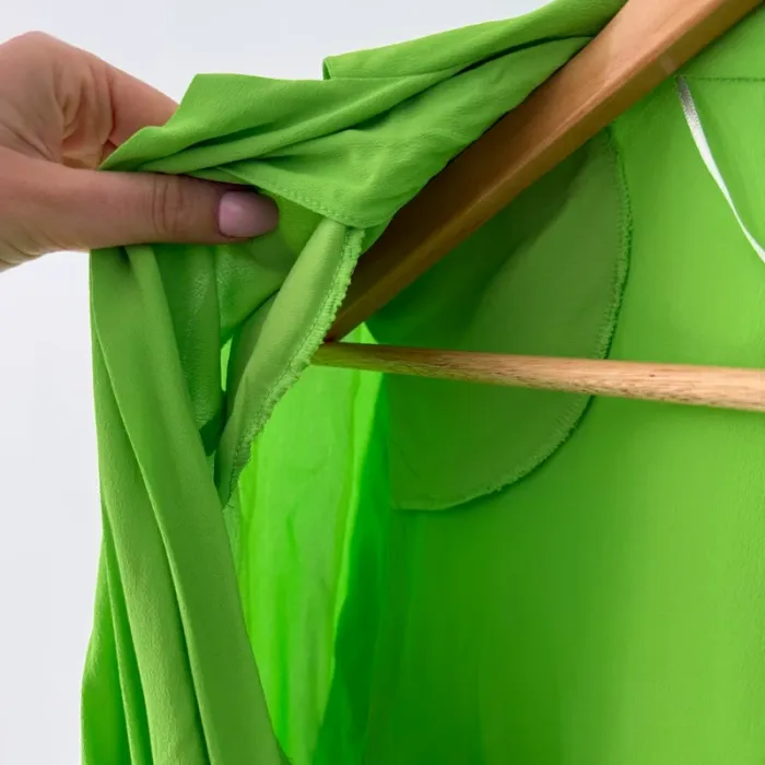 Robe Chemise Verte Fluo Structurée Zara Taille M - photo numéro 5