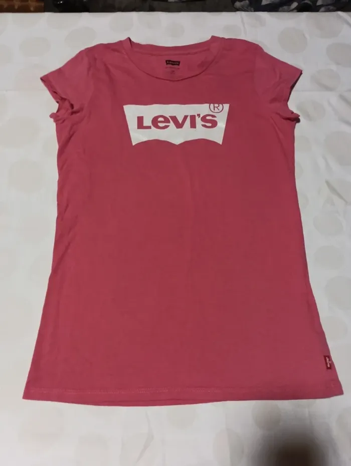 Tee shirt manches courtes fille Levi's taille 12 ans blanc pailleté