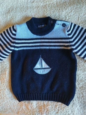 Beau pull marin Captain Corsaire, groupe Saint James, pour un bébé de 12 à 18 mois